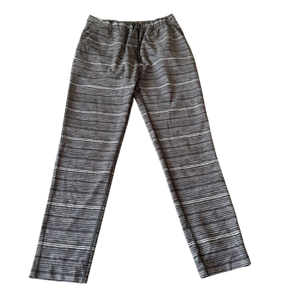 Lululemon‎ Street to Studio Pants Black White Space Dye Striped Joggers Womens 4